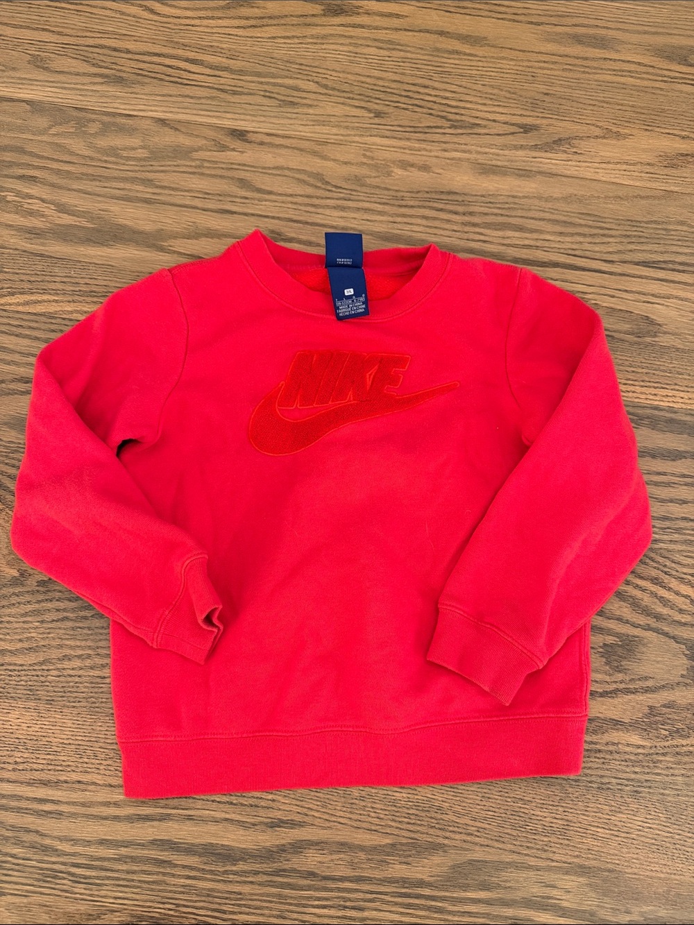 Nike Kids Bright Red Crew Sweatshirt with Embroidered Logo